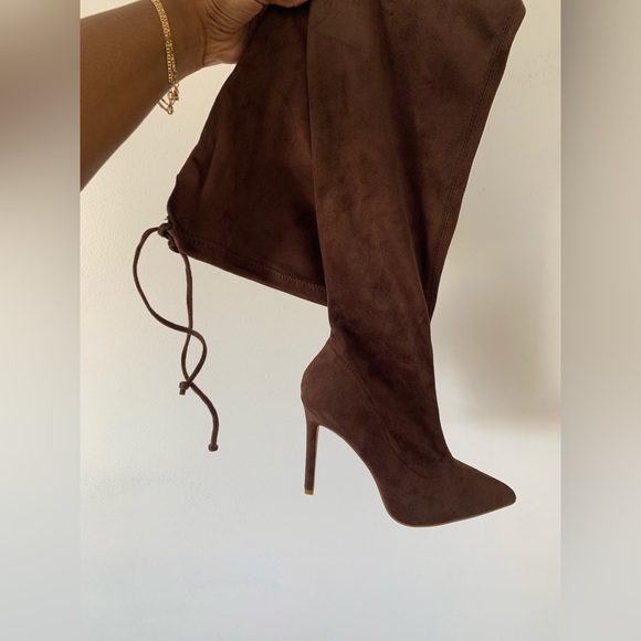 Fashion Nova Thigh High Brown Heeled Boots. NWOT - Picture 4 of 5